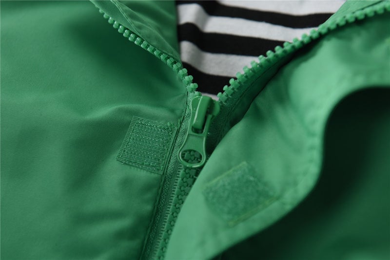 M2C Boys Hooded Rain Jacket Waterproof Light Windbreaker 3T Green - Image 5